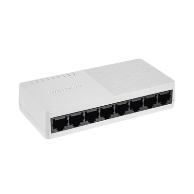 [DS-3E0108D-O] Switch No Administrable de Escritorio de 8 Puertos / Fast Ethernet 10 / 100 Mbps / Diseño Compacto y Estetico