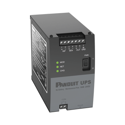 [UPS00100DC] UPS Industrial de 100 Watts, 24 Vcd de Entrada, Instalación en Riel DIN Estándar de 35mm, Temperatura de operación de -40 a 60 ºC