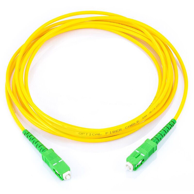 [LP-FO-SCA-SCA-01] Jumper de Fibra Óptica Monomodo SC/APC-SC/APC Simplex, Color Amarillo, 1 Metro (3.28 Pies)