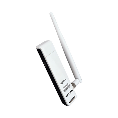 [TL-WN722N] Adaptador USB inalámbrico de alta ganancia N 150 Mbps 2.4 GHz con 1 antena desmontable de 4dBi