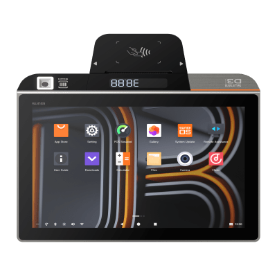 [D3MINI] Terminal de Escritorio Inteligente SUNMI D3 MINI / Procesador Qualcomm Hexa-Core 2.4 GHz / 3 GB RAM + 32 GB ROM / Pantalla Principal 10.1 IPS / Impresora Térmica Integrada 58 mm / Android 13 / Bluetooth 5.0 / Wi-Fi Dual Band / Batería