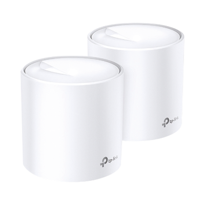 [DECOX20-2PACK] Kit 2 Routers Inalámbricos MESH Interior para Hogar / Doble Banda Wi-Fi 6 AX1800 Mbps / 2 Puerto Gigabit WAN/LAN / 2 Antenas Internas / Administración Mediante la App Deco (iOS, Android) / Protección HomeShield