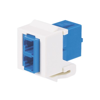 [NKDLCMZIW] Módulo Acoplador LC Duplex, para Fibra Óptica Monomodo OS1/OS2, Tipo Keystone, Color Blanco Mate