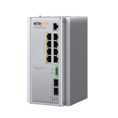 [WI-PCMS310GF-ALIEN-I] Switch Industrial Administrable Gigabit con 2 Puertos PoE bt + 6 Puertos PoE af/at o 24 V Pasivo + 2 SFP Gigabit, 240 W