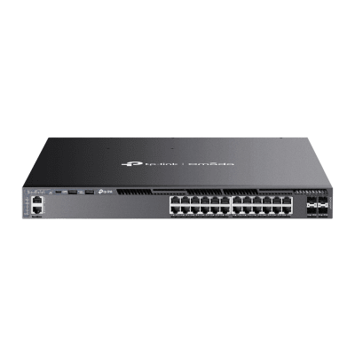 [SG6428XHP] Switch Omada L3 SDN Administrable / 24 puertos PoE af/at Gigabit y 4 puertos SFP+ / Presupuesto PoE 720W / Funciones RIP, VRRP, Servidor DHCP / Administración centralizada OMADA / Fuente Redundante