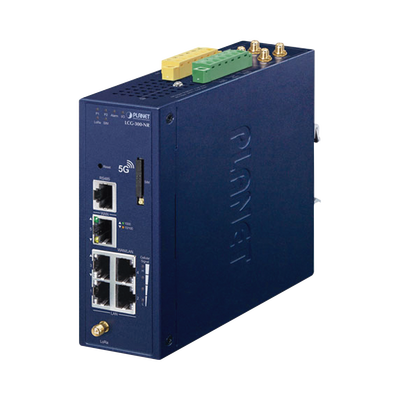 (LoRa) Gateway Industrial LoRaWAN Celular 5G NR Con 5 Puertos 10/100/1000T