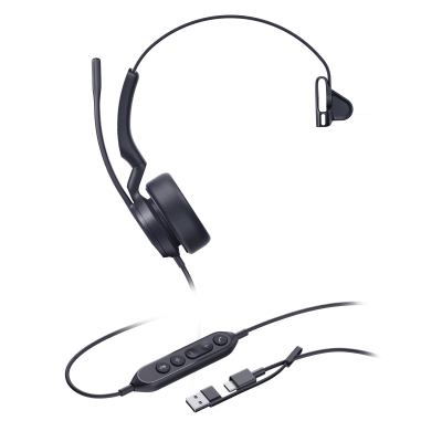 [UH44-MONO-TEAMS-USB-C/A] Diadema Alámbrica Yealink UH44 Mono USB-C/A Certificada con Microsoft Teams