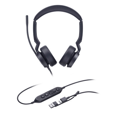 [UH44-DUAL-TEAMS-USB-C/A] Diadema Alámbrica Yealink UH44 Dual USB-C/A Certificada con Microsoft Teams