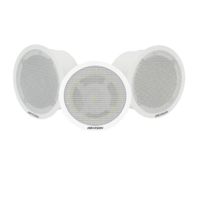 Kit Altavoz principal y 2 bocinas secundarias, solo alimenta la principal | Bluetooth | Hik-Connect | Musical Ambiental | Voceo | Calendarización de audios