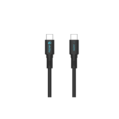 [AK-PAC24SM-S] Cable de Carga USB-C a C / 1 Metro (3.28 Pies) / Tecnología GaN (Nitruro de Galio) / Fast-Charging / Potencia 240W / Velocidad Transferencia 480 Mbps / Material / Conector Aluminio Anodizado
