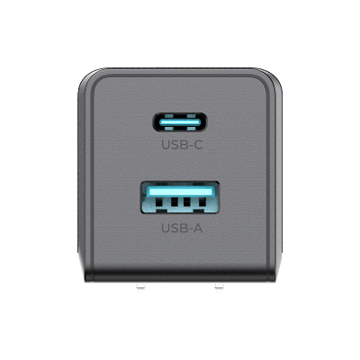 Cargador GaN III 35W / USB-C PD 35W + USB-A 22.5W / Doble Puerto Simultáneo / PD3.0 PPS QC4.0 AFC SCP FCP / Diseño Plegable de Bolsillo / Protección Integral 6 Capas