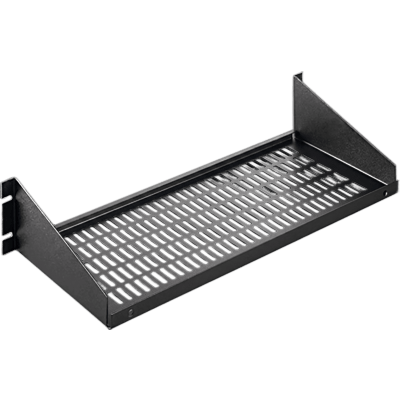 [ESH1915V] Charola para Rack 19 Pulgadas, Capacidad de Carga 34 kg, Base Ventilada, Acero Dulce Color Negro, 2 UR, Dimensiones 482x381x95 mm