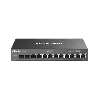 [ER7212PC] Router Omada VPN / SDN Multi-WAN 1G / Switch con PoE y Controlador / 2 puerto WAN/LAN SFP 1G / 1 Puerto RJ45 WAN / 1 Puerto WAN/LAN RJ45 / 8 Puertos PoE+ LAN RJ45 / 24,980 Sesiones Concurrentes