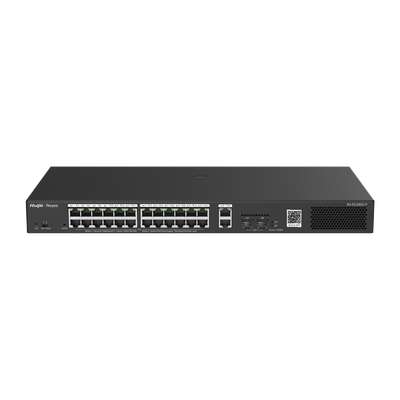 [RG-ES228GS-P] Switch Smart PoE con 24 puertos Gigabit PoE 802.3af/at + 2 SFP para fibra 1Gb, gestión gratuita desde la nube, 370w