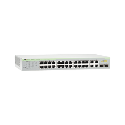 [AT-FS750/28-10] Switch WebSmart de 24 puertos 10/100 Mbps + 2 puertos 10/100/1000 Mbps + 2 SFP Gigabit Combo