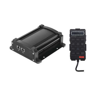 [X100F] Sirena Vehicular de 100W de Potencia Con Controlador Unimando, Micrófono, Control de Tonos y Patrones de destello de Barras de Luces Serie X67 / X75
