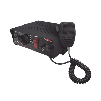 [SP101] Sirena Vehicular de 100W de Potencia, Con Switch Giratorio de 6 posiciones y Micrófono Integrado de Uso Rudo