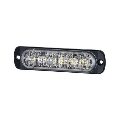 Luz Auxiliar de 12 LED, Rojo/Azul, Lente Transparente, SAE