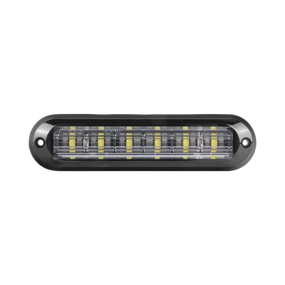 [XLT1835RB] Luz Auxiliar Ultra Brillante IP67 de 6 LEDs, Color Rojo/Azul, con mica transparente y bisel negro