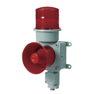 Combinación de baliza LED color roja con sirena electrónica para aplicaciones de la industria pesada máx.120 dB a 120 VCA