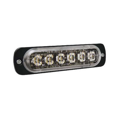 Luz Auxiliar de 6 LED, Ambar, Lente Transparente, SAE