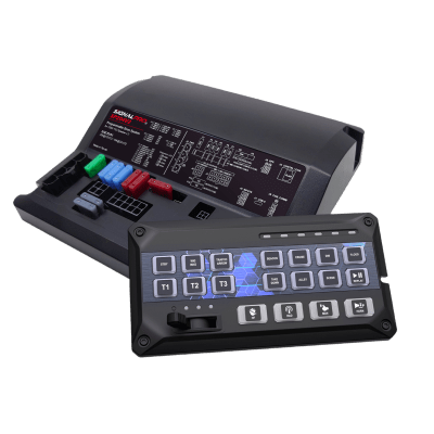 [SP204RV2] Sirena Vehicular de 200W de Potencia, Programable, Con Controlador de Panel Deslizante de 19 botones, indicador de flecha de tráfico de 6 LED, 12 Salidas Auxiliares