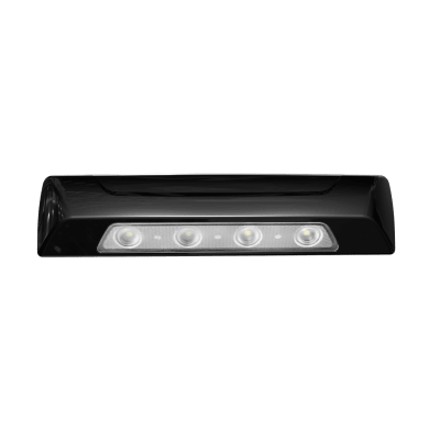 [SPW12-B] Luz Auxiliar de Escena de 4 LED, Blanco, Lente Transparente, Bisel Negro