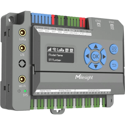 [EG71-L08GL-915M] Gateway IoT LoRaWAN para Automatización de Edificios / Quad-Core 1.5 GHz / 8 Canales LoRaWAN / 2,000 Dispositivos / Edge Computing / 4G LTE / KNX + BACnet + Modbus / RS485 + M-Bus