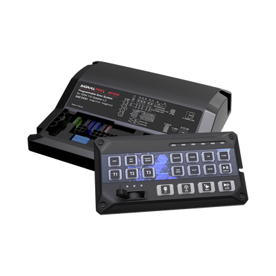 [SP204R] Sirena Vehicular de 200W de Potencia, Con Controlador de Panel Deslizante de 19 botones, indicador de flecha de tráfico de 6 LED, 12 Salidas Auxiliares