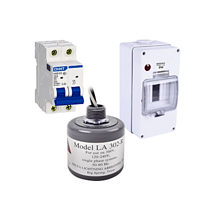 [PL63ACA] Kit de Centro de Carga Para Corriente Alterna, Breaker de hasta 400 Vca de 63 A con Supresor de Picos Transitorios.