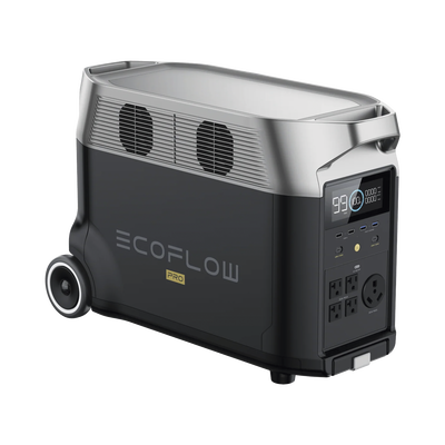 Estación de Energía Portátil DELTA PRO 3600Wh Litio LFP / 5 AC 3600W (7200W Pico) / 2 USB-C 200W / Capacidad para Aumentar Respaldo / Cargador de Coche 10A a 12.6V / Conectividad WiFi y Bluetooth (App) / Carga Solar 1600W Max.