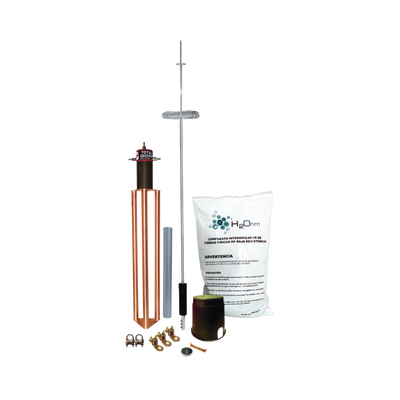 [KIT-DIPOLO-T] Kit de Pararrayo para Torre o Poste tipo Dipolo Corona con Electrodo y Accesorios de instalación.