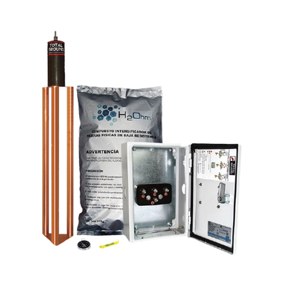 [TG-45K] Kit de puesta a tierra de 45 A con Electrodo, Filtro, Acoplador y Compuesto H2Ohm.