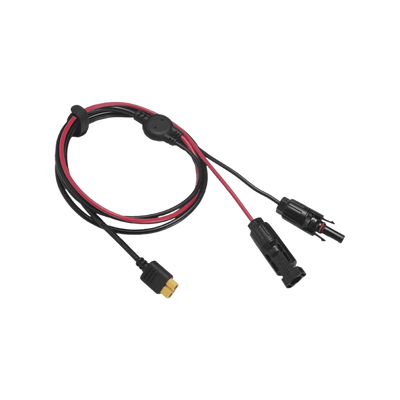 [LMC4XT60I2.5M] Cable 2.5 m, Negro, Calibre 12 AWG con Terminales MC4 Macho y Hebra para Terminal XT60