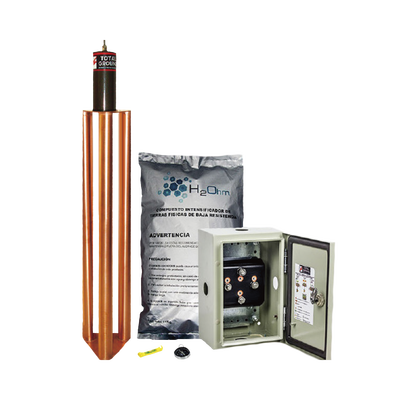 [TG-100K] Kit de puesta a tierra de 100 Amperes con Electrodo, Filtro, Acoplador y Compuesto H2Ohm.