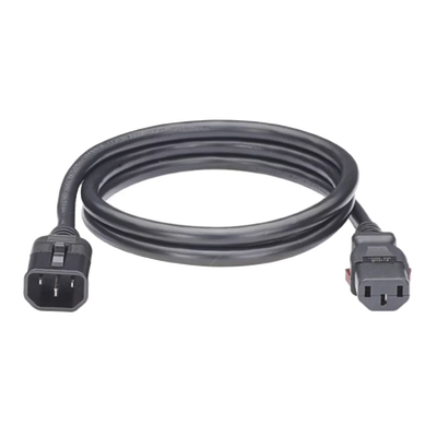 [EP1314072X100] Cable de Alimentación Eléctrica Con Bloqueo de Seguridad, de IEC C14 a IEC C13, 1.8 Metros de Largo, Color Negro, 1 Pieza