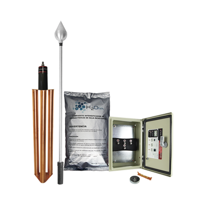 [KDA-01-ALU] Kit de Pararrayo con Punta en Aluminio con Diámetro de Protección de 160 metros.