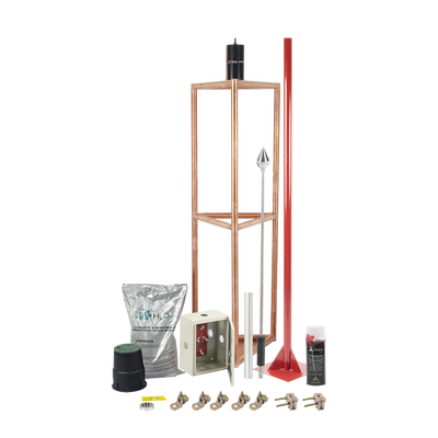 [KITMASTER05V2] Kit Pararrayo con Accesorios para Protección de Diámetro de 300m.