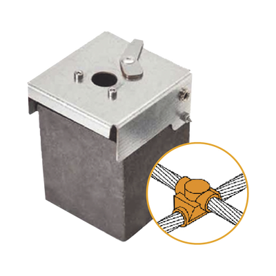 [AT-W20/W20/XS] Molde de Grafito Horizontal Unión en Cruz / Cable 2/0 AWG (70 mm²) / 50 Soldaduras / Acero Electrogalvanizado / Normativa IEC 62305