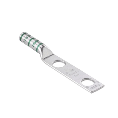 [LCC2-38D-Q] Conector de Compresión de Cobre con 2 Orificios 3/8 para Cable 2 AWG, 1 de espacio entre Orificios. Paquete de 25 Piezas