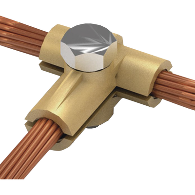 [AT012F] Conector tipo T de latón para diametro 50-70 mm2 cable (1/0-2/0 AWG)