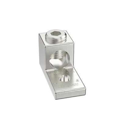 [LAMA2/0-14-L] Terminal tipo Lengüeta Recta de Aluminio con Agujero 1/4, y Barril para Cable #14 - 2/0 AWG