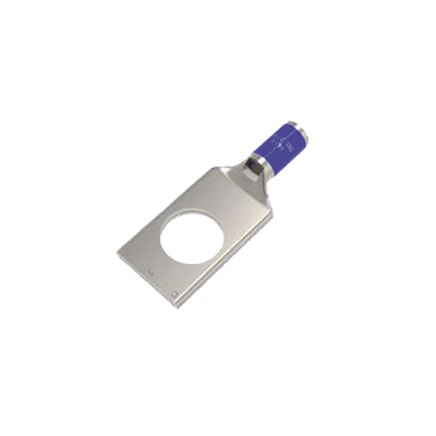 Zapata Terminal de Compresión de Cañón Corto para Tornillo de 3/8 y Calibre 6 AWG.