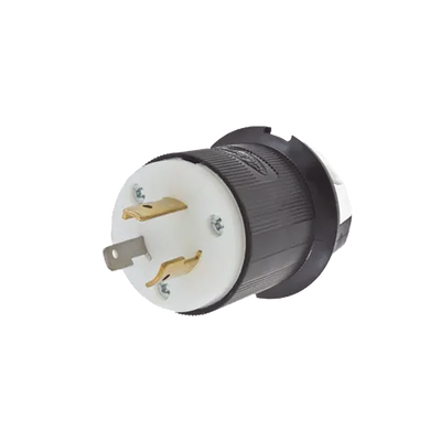 [HUB-HBL2311] Clavija Industrial con Bloqueo de Media Vuelta / 20 A 125 V CA / 2 Polos 3 Hilos / Color Blanco y Negro / Nema L5-20P.