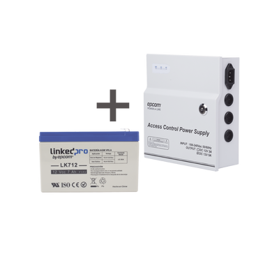 [ACPST1205/K] Kit / Fuente regulada de 11 - 15 V @ 5A / Capacidad de respaldo / Modelo ACPST1205 + Batería incluida LK712