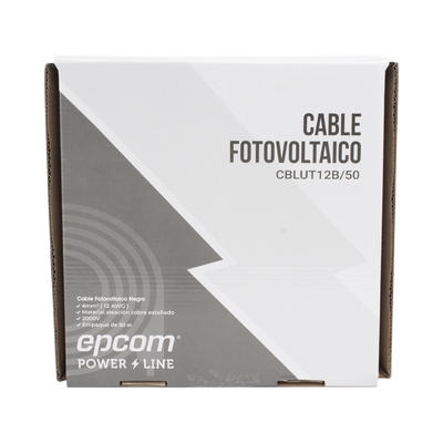 [CBLUT12B/50] Cable Fotovoltaico Negro / Cobre Estañado / 4 mm² (12 AWG) / 2000V / Rollo de 50 m / / UL 4703 y TUV