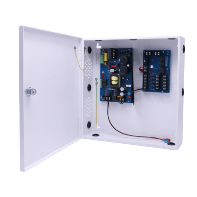 Fuente de Poder para Control de Acceso AL600FC / 6A Total / 5 Salidas Clase 2 PTC Auto-reiniciables / 12-24 VDC Selectable / Entrada 115 VAC / Respaldo Batería 40 AH / Supervisión FACP / Fail-Safe y Fail-Secure