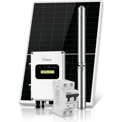 [SP3000ACDCKIT] Kit de Bombeo Solar 3000W (4 HP) / Bomba Sumergible con Controlador Híbrido AC/DC 136-264VAC / 108-403VCD / 6 Módulos Solares 540W / Interruptor Termomagnético 2P 20A 800V CC / Protector de Descargas Atmosféricas / Gabinete IP6