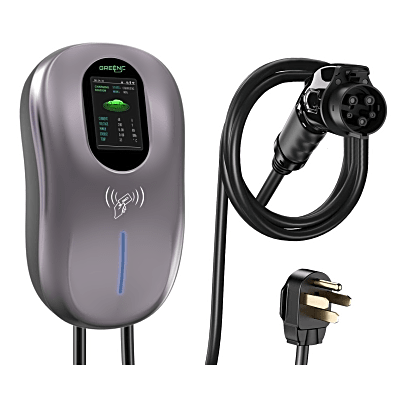 [S02US40A] Estación de Carga para Vehículos Eléctricos / 40 A / 9.6 kW / Conector Tipo 1 (SAE J1772) / 110-240 V AC / Pantalla LCD 4.3 in (10.9 cm) / WiFi / APP / RFID / IP65 / Cable TPE 5 m (16.4 ft)
