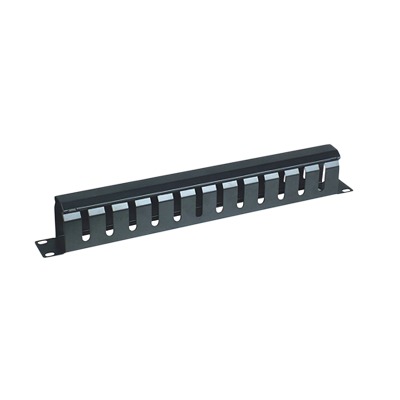 [LPCM-04] Organizador de Cables Horizontal de 1U para Rack de 19 con Cubierta Metálica